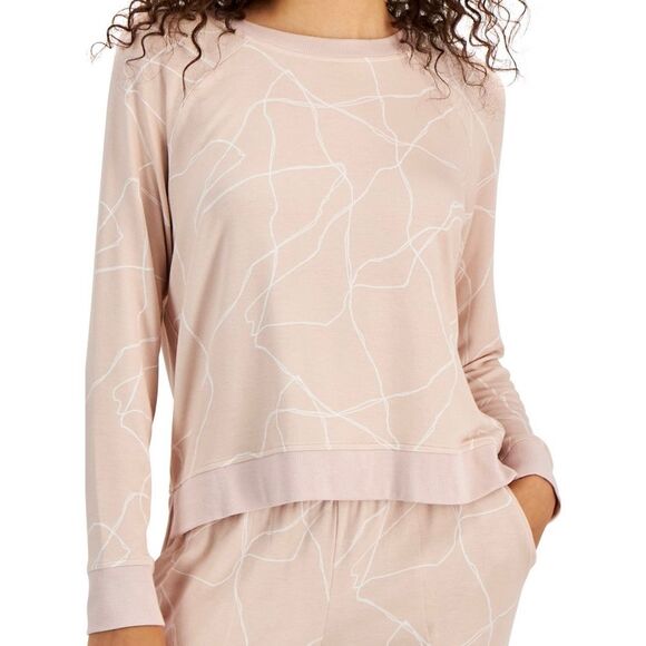 Alfani Tops - Alfani Women's Printed Long-Sleeve Top, Created for Macy's - Tulip White Line Si
